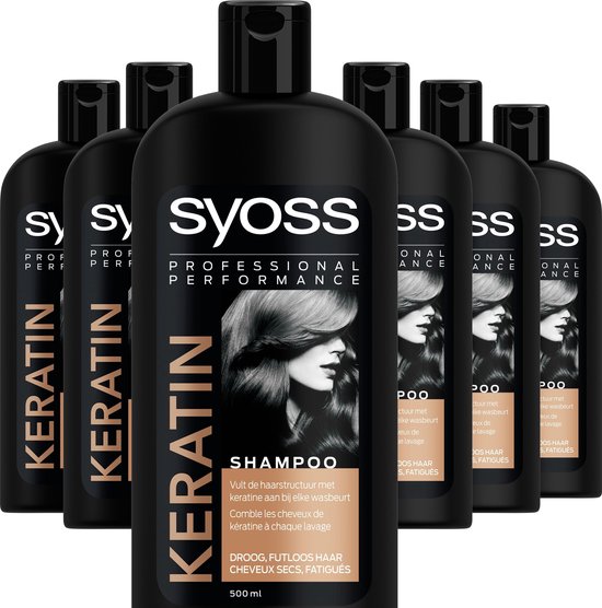 SYOSS Keratine Shampoo - 500 ml - 6 stuks - Voordeelverpakking