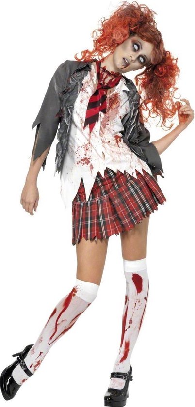 "Zombie schoolmeisje kostuum Halloween outfit - Verkleedkleding - Small"