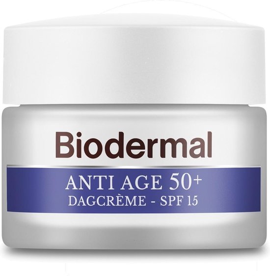 Biodermal Anti Age dagcreme 50+ - Dagcrème met SPF15 tegen huidveroudering - Anti rimpel creme vrouwen - SPF15 - 50ml