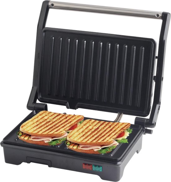 COOK-IT Tosti Apparaat - Contactgrill - Grill apparaat - Tosti IJzer - 180° Uitklapbaar - Cool Touch - Media Evolution®