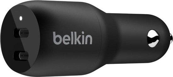 Belkin - Dual USB-C Autolader - 36W - Snellader - Zwart