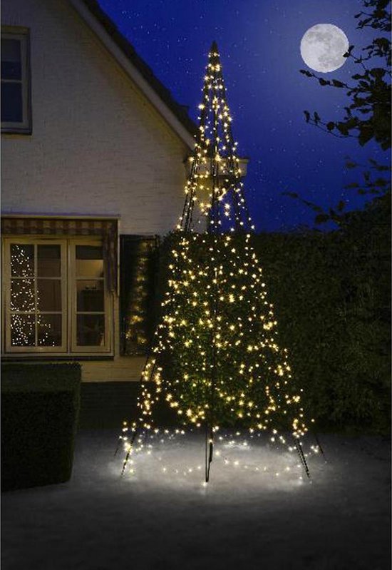 Fairybell LED Kerstboom voor buiten inclusief mast - 400 cm hoog - 640 LEDs - Warm wit