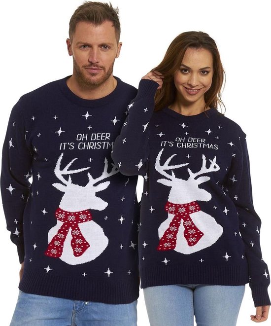 Foute Kersttrui Dames & Heren - Christmas Sweater "Oh Deer, It's Christmas" - Kerst trui Mannen & Vrouwen Maat S, M, L, XL, XXL, XXXL