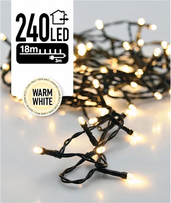 Nampook Kerstboomverlichting - 18 meter - 240 warm witte LEDs - Buiten