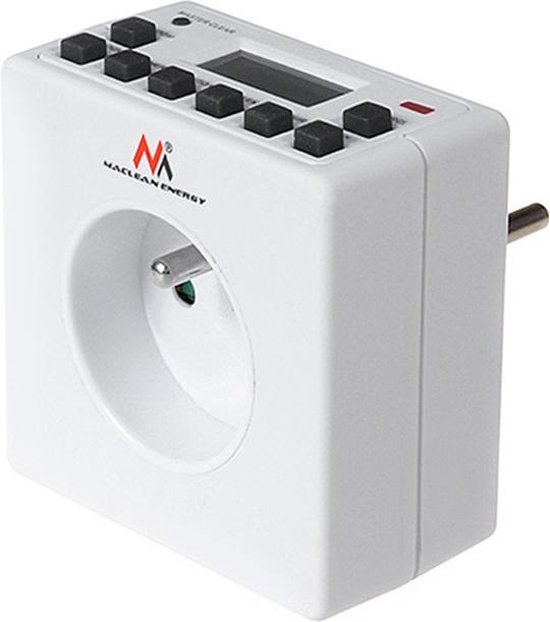 Programmeerbare digitale timer tijdschakelaar Schuko 3600W max 156 Maclean MCE30