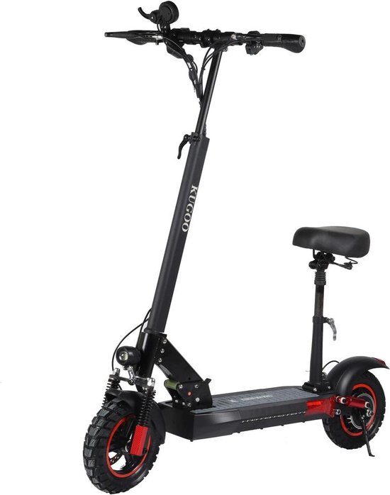 E-Scooter met zadel, Elektrische scooter, Electrische Step met zadel, 120W Rood