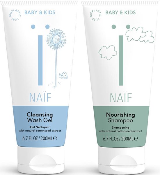 Naïf - voordeelverpakking - natuurlijke baby washgel & shampoo - babyverzorging - 2 x 200 ml