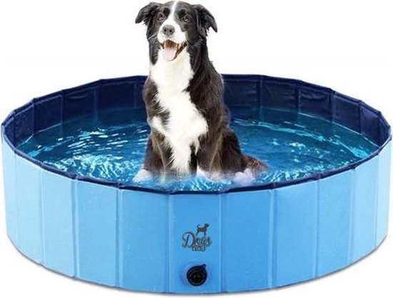 Dogs&Co Honden zwembad 160x30 cm Blauw - Opvouwbare hondenzwembad - Zwembad huisdieren | Perfecte verkoeling