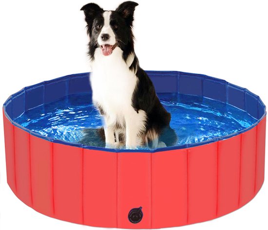 Hondenzwembad | Dog pool| Hondenbad | Huisdier | Verkoeling | Waterspeelgoed | Rood | PVC 80x80x30 cm|zwemmen| Kinderzwembad