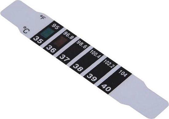 thermometer strip lichaam 5 stuks - herbruikbaar - baby/volwassenen/kinderen - graden/fahrenheit - voorhoofd - koorts meten