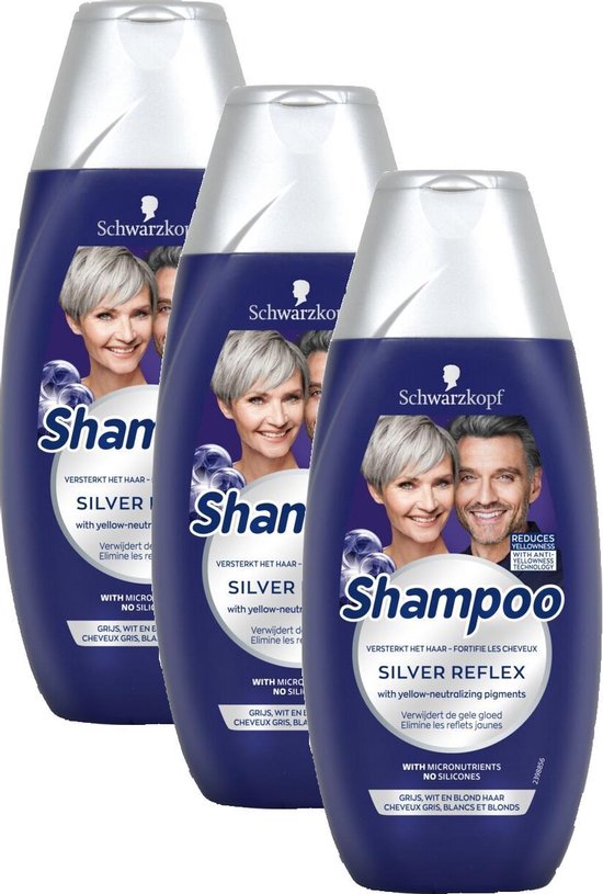Schwarzkopf Shampoo - Reflex Silver (Zilvershampoo) - Voordeelverpakking 3 x 250 ML