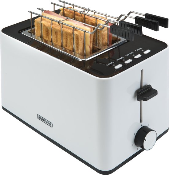 Bourgini Tosti Toaster - Broodrooster - Tostiklemmen - Wit