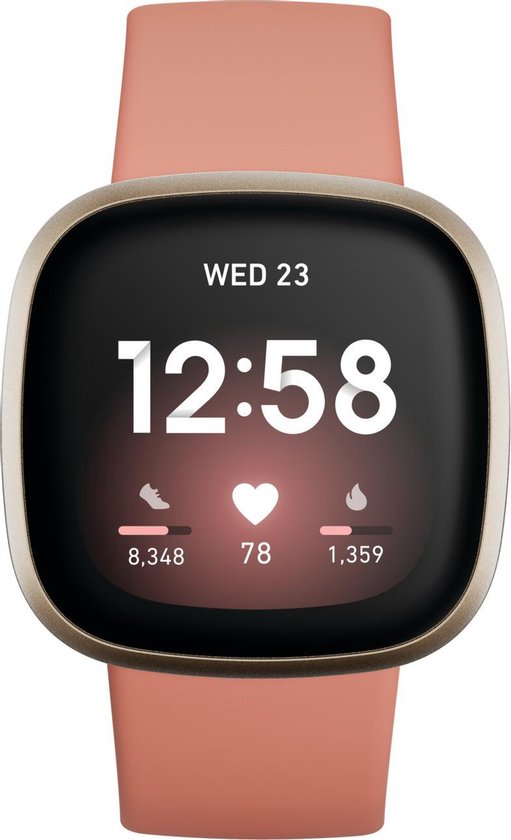 Fitbit Versa 3 - Smartwatch dames - Roze