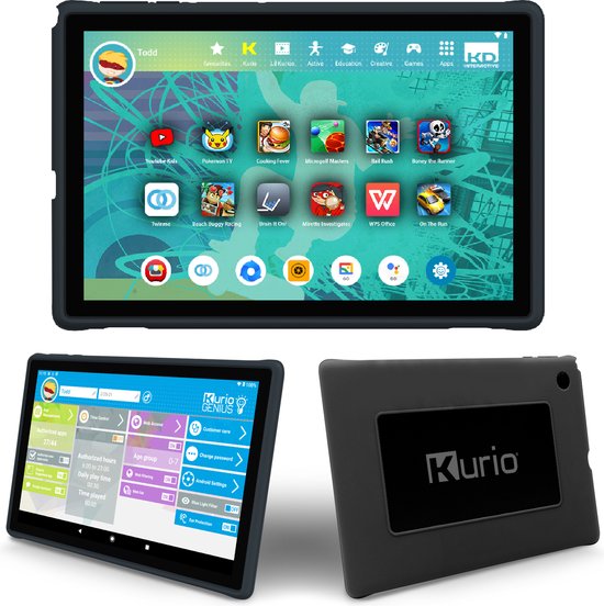 Kurio Tab XL 2 – Veilig Kindertablet – Ouderlijk toezicht - 100% Kids Proof – 10.1 inch – 16 GB – Android 10 GO – Grijs