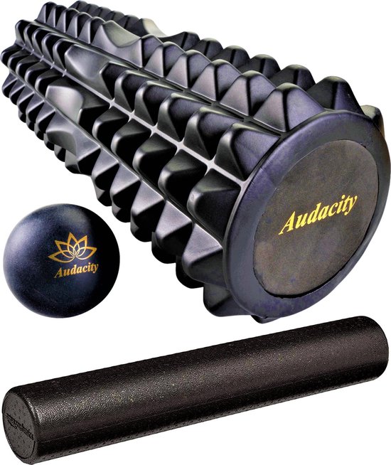 Premium Foam Roller set voor Rug, Nek en Lichaam massage - Trigger point foamrollers met Massagebal | Audacity