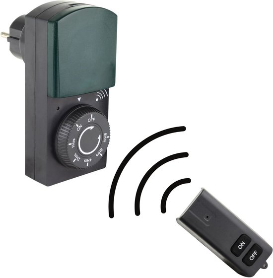 Proventa® Stopcontact voor buiten met afstandsbediening - Tijdschakelaar - IP44 - 25 meter bereik