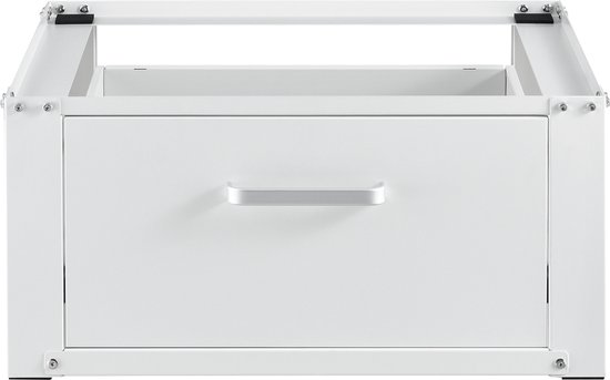 Wasmachine opbouwmeubel - Verhoger - Met lade - Staal - Wit - Afmeting (LxBxH) 63 x 54 x 31 cm