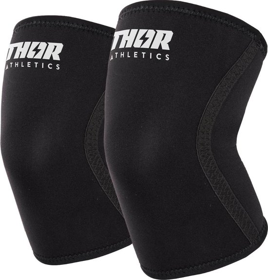 Thor Athletics - Knee Sleeves Zwart - 7MM - Krachttraining Accessoires - Powerlifting - Bodybuilding - Squat - Meerdere maten