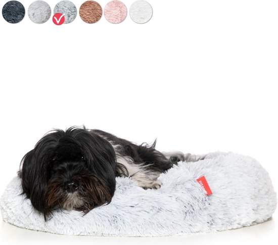 Snoozle Orthopedische Hondenmand - Superzacht en Luxe - Wasbaar - Fluffy - Hondenkussen - 60cm - Wolf Grey