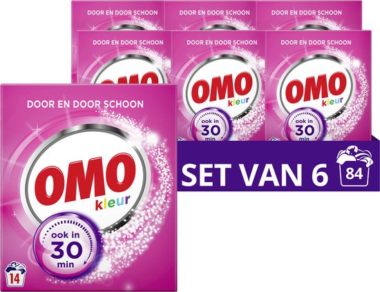 Omo Kleur Waspoeder - 6 x 14 wasbeurten - Voordeelverpakking