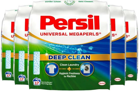 Persil Megaperls Power Waspoeder - Poeder Wasmiddel - Voordeelverpakking - 5 x 17 wasbeurten