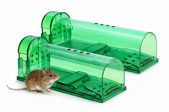 Knaak Diervriendelijke Muizenval - Muizenvallen voor Binnen en Buiten - Rattenval - Muizenverjager - Mouse Trap - 2 Stuks