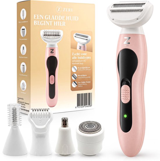 Ladyshave voor Vrouwen 5 in 1 - Scheerapparaat Dames - Neustrimmer - Wenkbrauw Trimmer - Zeri