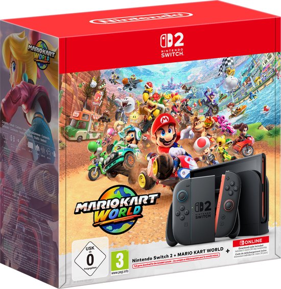 Nintendo Switch 2 - Mario Kart World Bundel - Code in a box - 3 Maanden Nintendo Switch Online