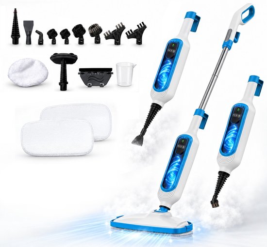 BOLLIT 15-in-1 stoommop en handstomer