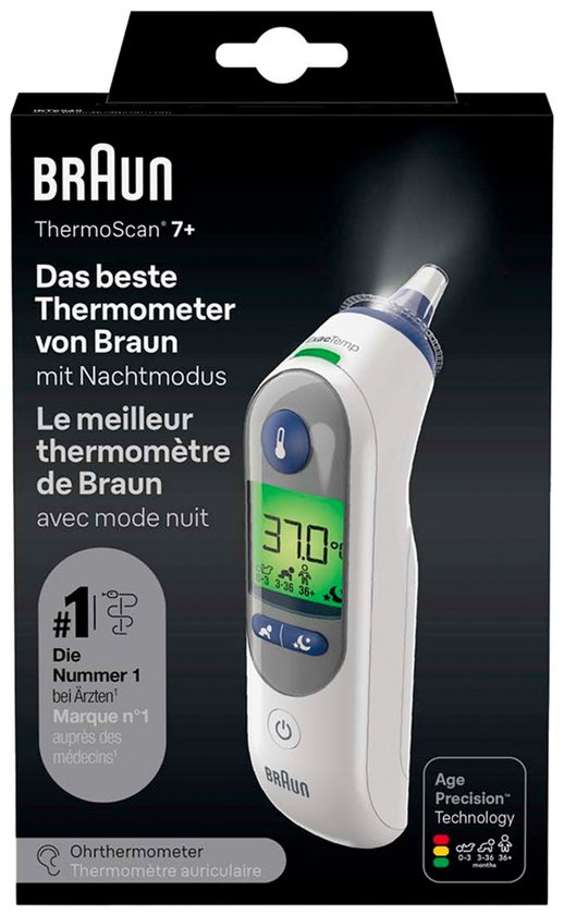 Braun ThermoScan 7+ oorthermometer met nachtstand