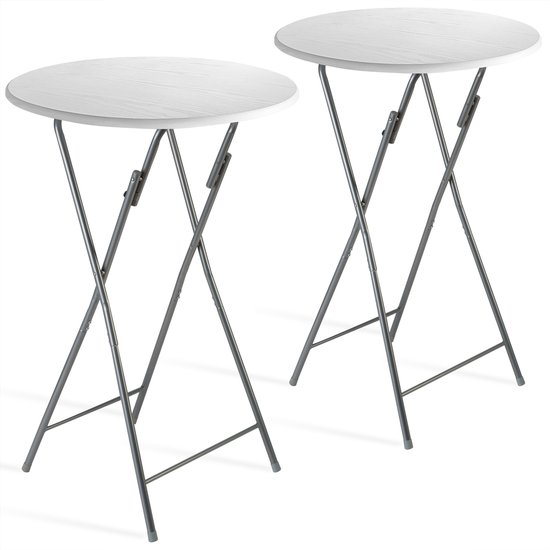 Casaria statafel set van 2 houtlook Ø60 cm