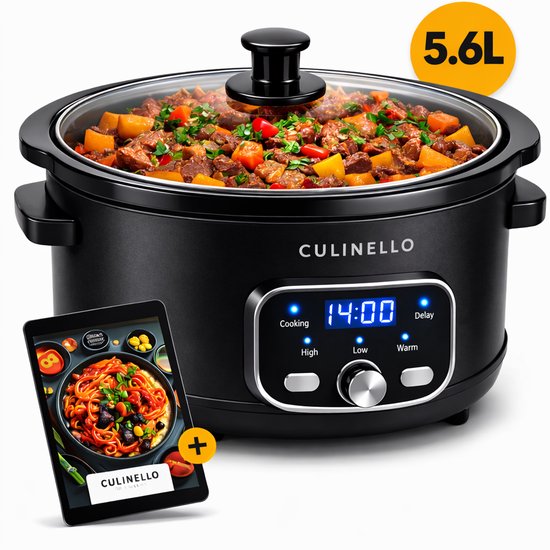 Culinello digitale slowcooker 5,6 liter