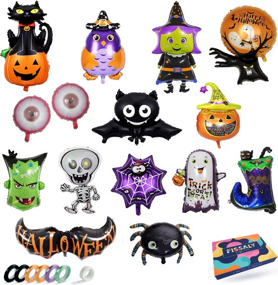 Fissaly Halloween folieballonnen 15 stuks