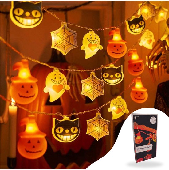 Halloween lichtsnoer 1,5 m met 10 lampjes