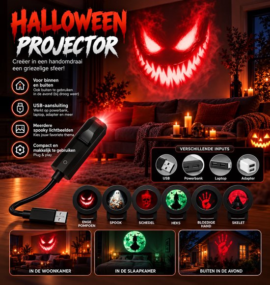 Halloween projector binnen en buiten