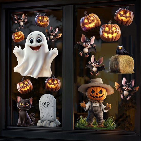Halloween raamstickers set (medium)