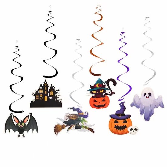 Halloween slingers zwart 6 stuks