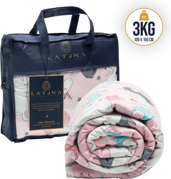 Latona verzwaringsdeken kind 3 kg eenhoorn