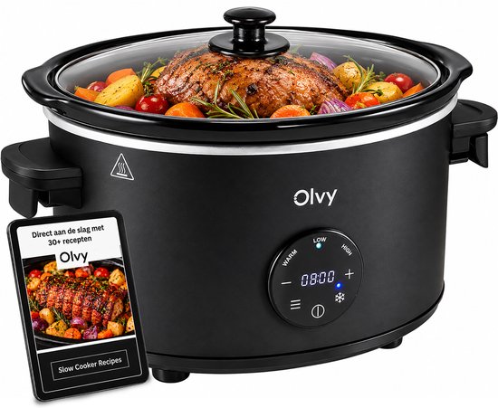 Olvy digitale slowcooker met timer 6 liter