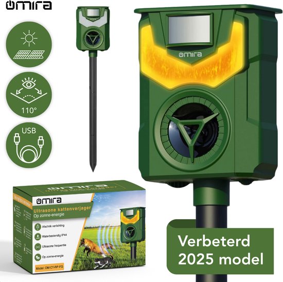 Omira ultrasone kattenverjager op zonne-energie
