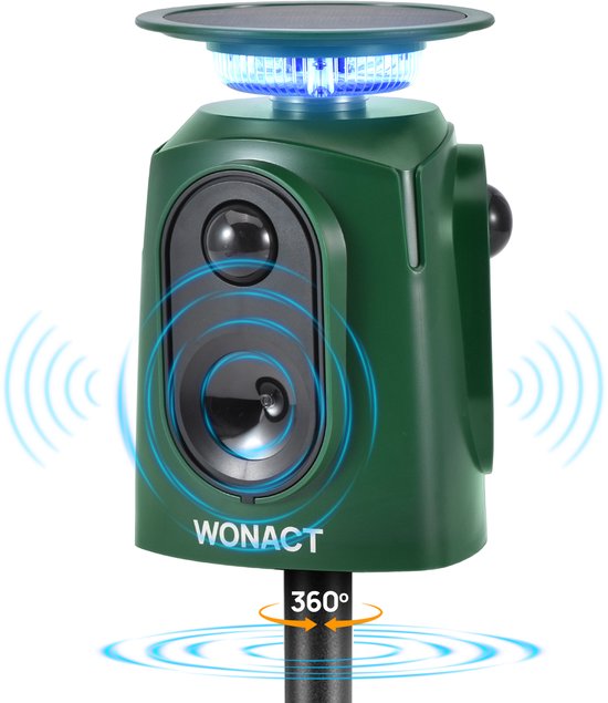 Wonact dierenverjager 360° (zonne-energie en USB-C)
