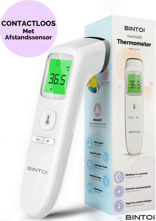 Bintoi® XE200 - Digitale Infrarood Thermometer voorhoofd - Temperatuurmeter - Koortsthermometer voor volwassenen en baby's – Thermometer Lichaam