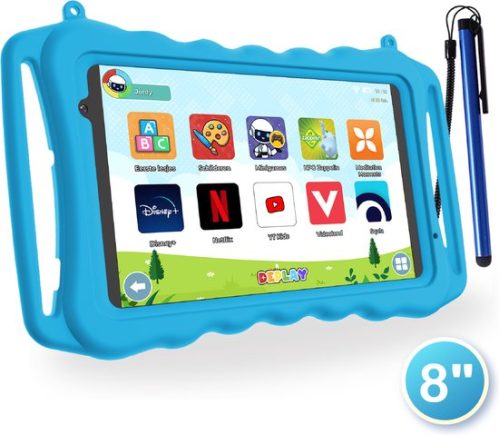 DEPLAY Kids Tablet SMART - Kindertablet - Ouder Control App - 5000 Mah Batterij - Touchscreen Pen & Beschermhoes –...