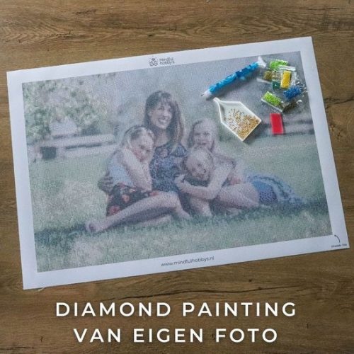 Diamond painting eigen foto - Geproduceerd in Nederland - 50 x 70 cm - canvas materiaal - vierkante steentjes -...