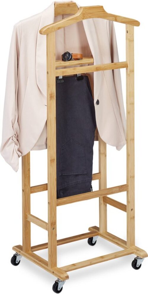 Relaxdays dressboy bamboe op wielen
