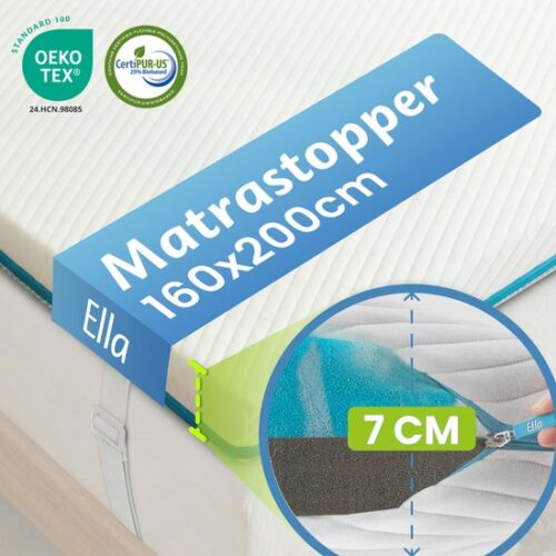 Ella topper gel-traagschuim 160x200 (7 cm)