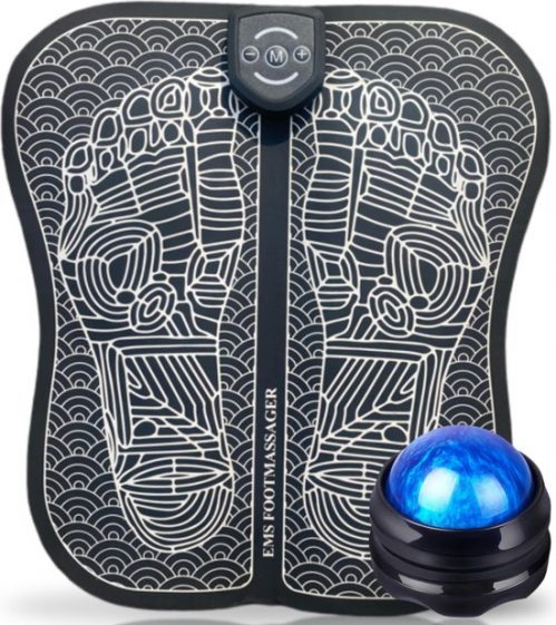Enerva Voetmassage Apparaat - Acupressuur Mat - EMS Massage Mat - Stimuleert Bloedsomloop - Full Body Massage Roller Inbegrepen