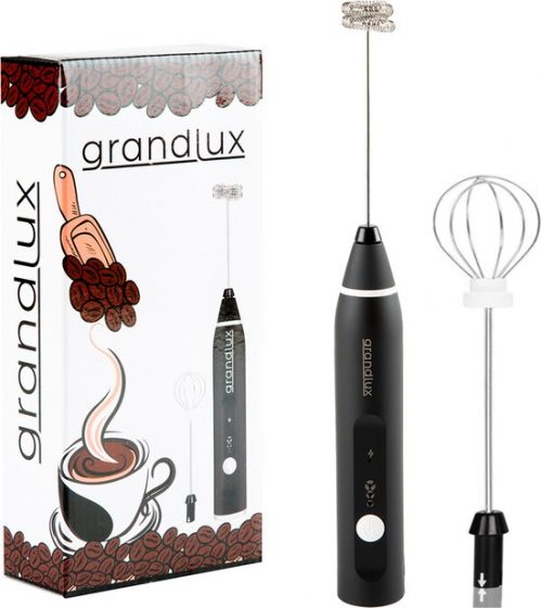 Grandlux Melkopschuimer met 2 Opschuimers – Oplaadbaar – 3 Snelheden - Melkopschuimer Handmatig - Melkschuimer
