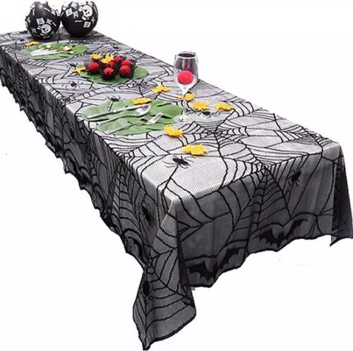 Halloween tafelkleed zwart 244 x 122 cm