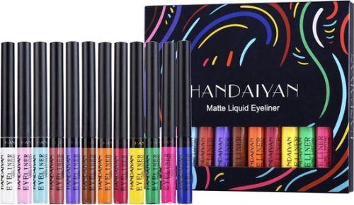 Handaiyan Liquid Eyeliner – 12 Verschillende kleuren - Make Up – Set - Kleur - Cadeau - Kleuren - Waterproof...